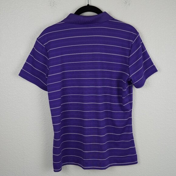 Nike Golf Dri-Fit‎ Purple Striped Polo Shirt Women M NWT Athletic Preppy Summer - Picture 7 of 8